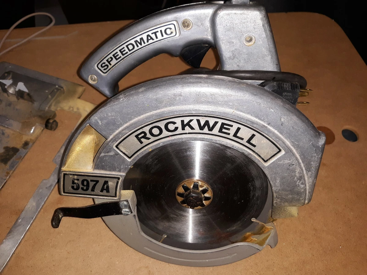 20DD07 CIRCULAR SAW ROCKWELL SPEEDMATIC 597A RUNS GREAT BROKEN