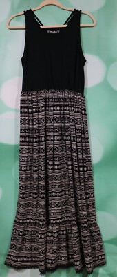 Mudd Size 16 Girls Black Print Striped Maxi Dress | eBay