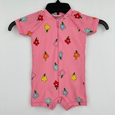 Hanna Andersson Rash Guard Kids 6-12 Months Pink Floral One Piece Swimwear