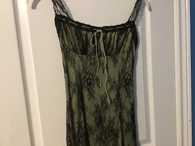cider lace trim cami midi dress Cider Women's Lace Knot Front Cami Dress new with tags XS dr green