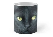 Coffee Mug Cup 11oz or 15oz Cat 621 black cat art L.Dumas