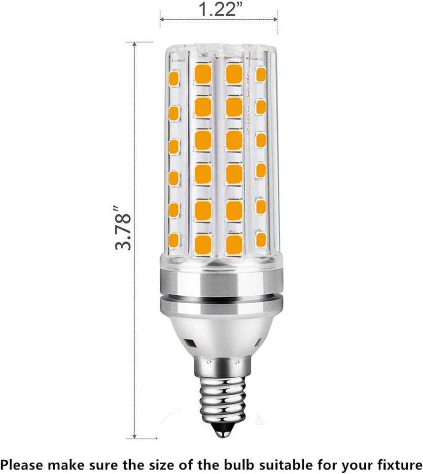 E12 Led Bulb 150 Watt Equivalent, 15W Led Candelabra Light Bulbs Warm White 3000 - Image 2 of 4