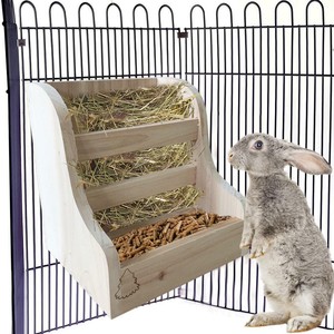2in1 Hay Grass Food Bin Bowl Feeders Bowl Pots For Rabbit Guinea