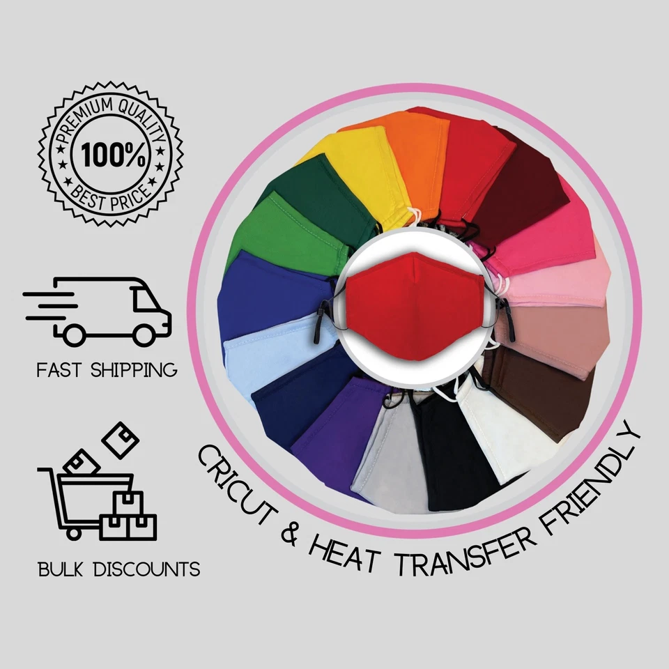 Face Mask, Mask with Nose Wire, Cloth Face Mask, Reusable & Washable Face Mask - Image 3 of 4