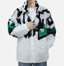 Aelfric Eden- Stereoscopic Letter Sherpa Coat- Sz L