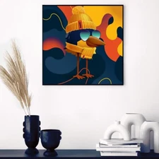 Juice Drippy Birdz Framed Art 20”x20”