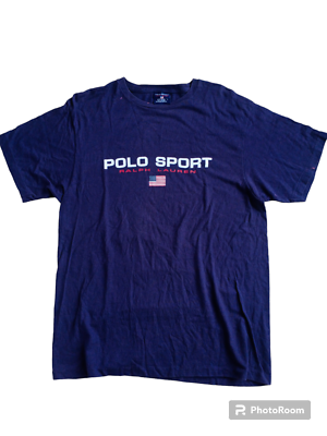 90s Ralph Lauren POLO SPORTS USAロゴ ビッグロゴ Vintage 90s Polo Sport Ralph Lauren Spell Out USA Flag Logo T