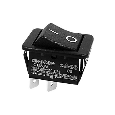 Bulgin Ltd. Wippenschalter 1550 2x0-E schwarz I-O 22x30mm 250VAC 16A 150A unbele