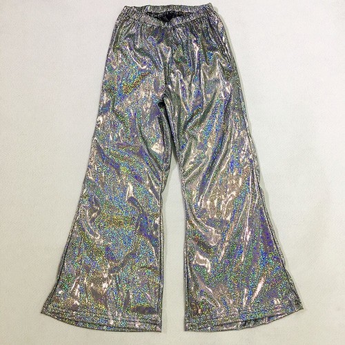 Retro Women Shiny Flared Pants Trousers Bell-bottoms Costume Fancy Dress Club - Picture 6 of 19