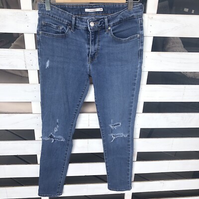 Levis 711 Skinny Distressed Jeans Women 
