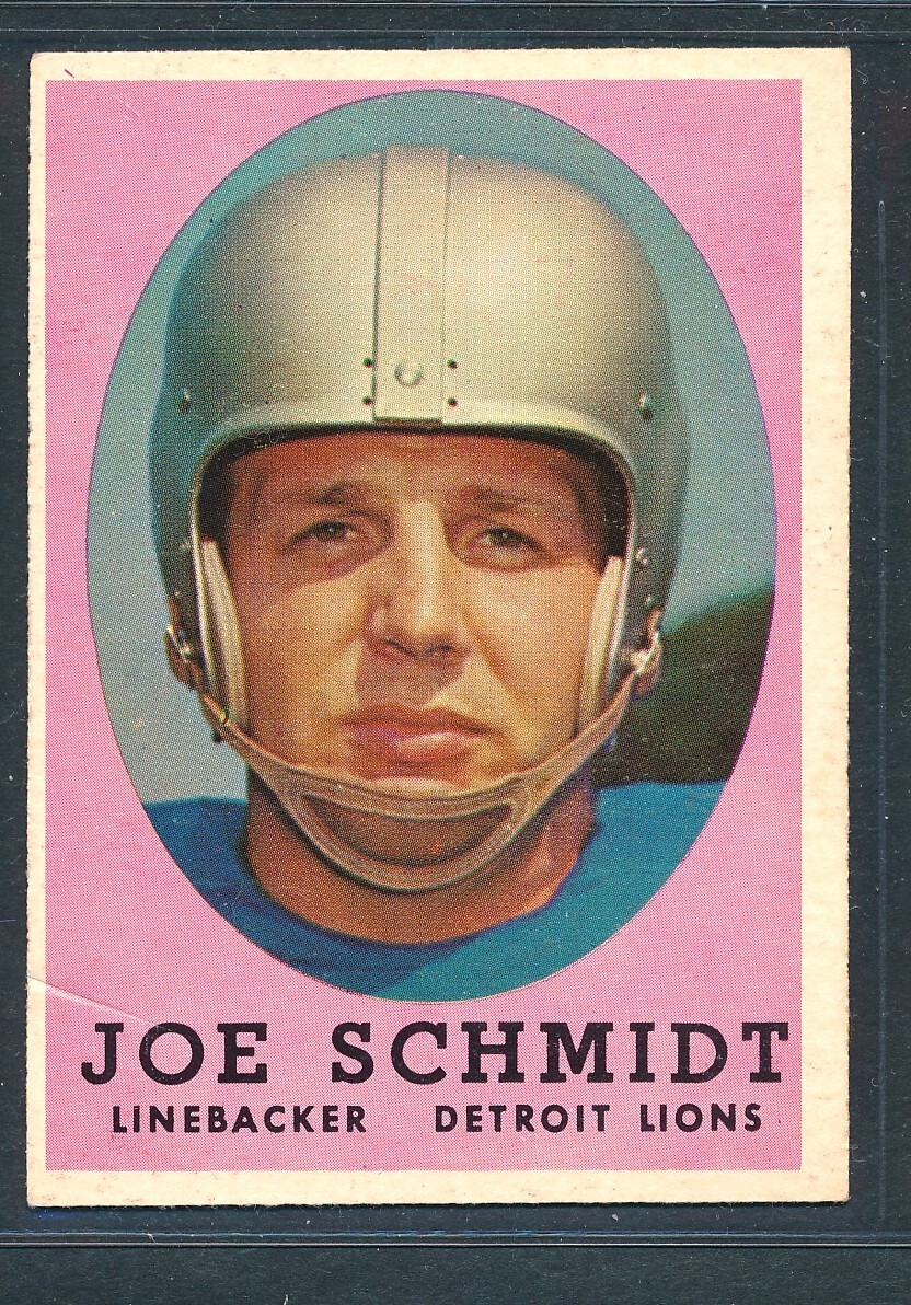 1958 Topps Football #3 JOE SCHMIDT Detroit Lions Looks VG-EX ~ Poor (tear)