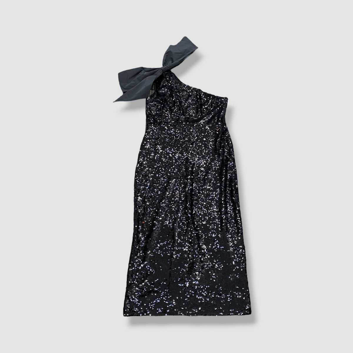 veronica beard black sequin dress Veronica Beard Women's Black Sequin One-Shoulder Bow Bader Dress Size 8