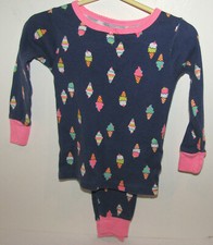 CARTER'S INFANT TODDLER 24 MONTHS PAJAMA SET Ice Cream Cones 100 Cotton EUC 