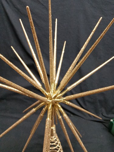 Gold Glitter Snowflake Starburst Christmas Tree Topper - Picture 4 of 7