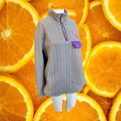 Pressbox LSU Tigers Pullover Quilted Quarter Zip Sweatshirt Women's Large