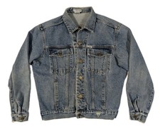 Vintage Guess Georges Marciano Denim Jacket Mens M Made in USA Green Triangle