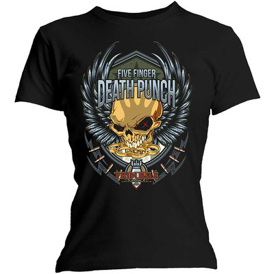Ladies Five Finger Death Punch Trouble Official Tee T-Shirt Womens Girls