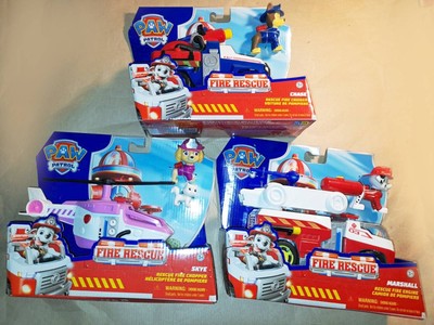 3x PAW PATROL Fire Rescue: Skye Hubschrauber Marshall Feuerwehr Chase Abwurf NEU