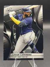 Junior Caminero Base #135 Tops Chrome Black 2025 MLB Tampa Bay Rays Baseball