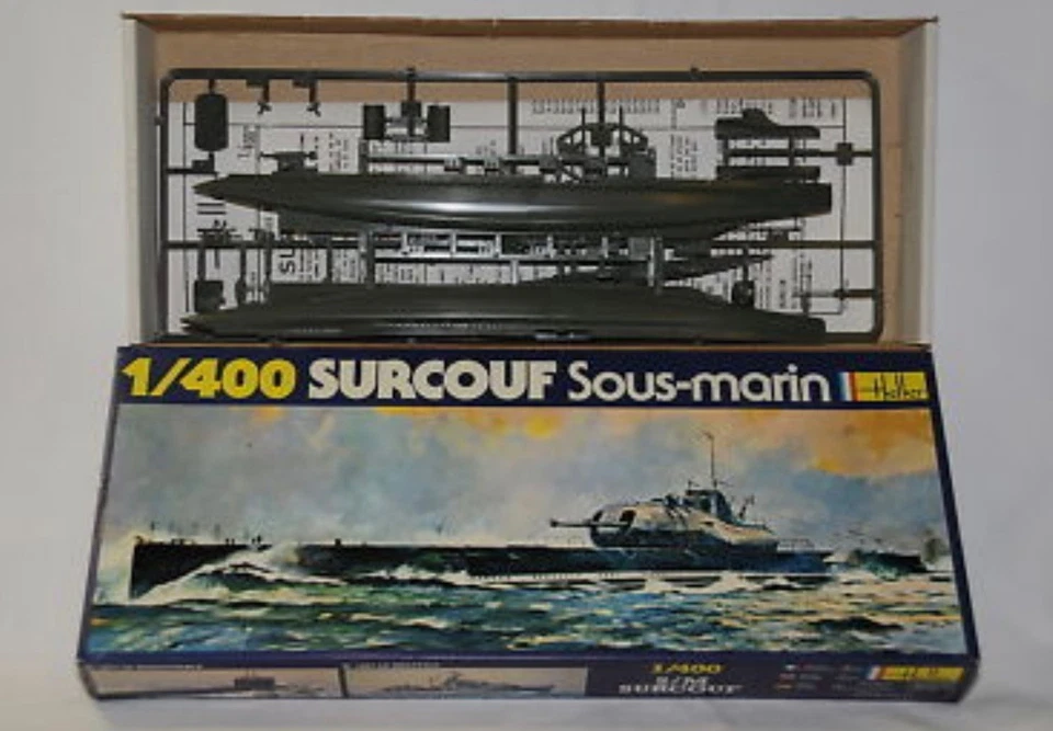 Как новый в коробке Heller 1/400 Французский WW2 SURCOUF Подводный Крейсер с Гидросамолетом - Изображение 2 из 4