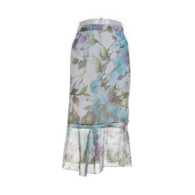 Daxon, Rock, Größe: 48, Mehrfarbig, Polyester, Blumen, Damen #8Z1
