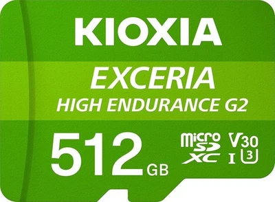 Carte Micro SD Kioxia Exceria UHS-I EXCERIA HIGH ENDURANCE G2 U3 V30 512 Go JPN - Photo 1/4