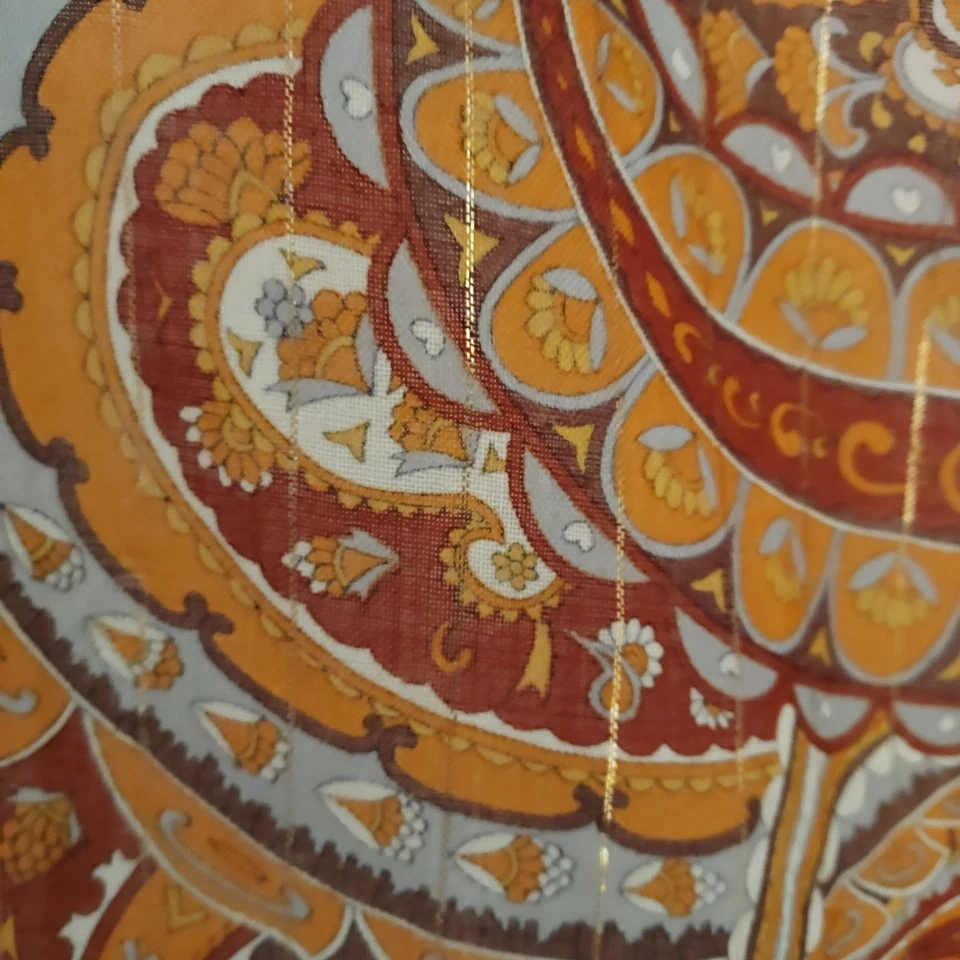 Bufanda vintage Oscar de la Renta, 96% lana 4% metálica. Rust & Gray Pasley, Japón Foto 4 de 4