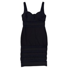 Fashion Nova Mesh Panel Bodycon Dress L Black Sweetheart Bandage LBD Cocktail