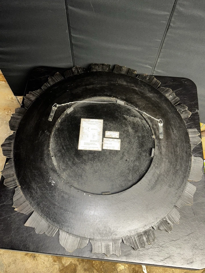 Howard Elliot Lg настенное зеркало дерево металл железо промышленная золотистая круглая черепица - Изображение 2 из 4