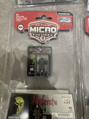 Worlds Smallest Micro Action Figures Horror COMPLETE Set x4 NEW GLOWS IN DARK