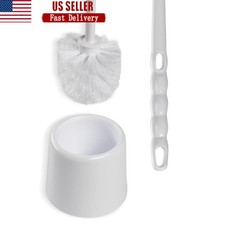 Toilet Brush W/ Ergonomic Handle Stiff Bristles  Storage Caddy Cleaning New