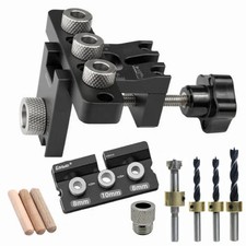 3 in 1 Dowel Universal Jig Woodworking Hole Drilling Guide Positioning Tool Kit
