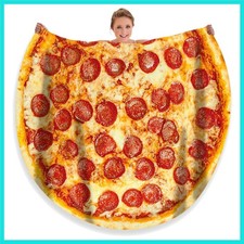 Pizza Blanket for Adults Kids - Novelty Food Blanket, Fuzzy Fleece, 71 inches