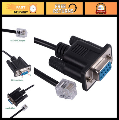 RS232 to RJ12 Adapter Cable, DB9 Serial 6P6C Connector for APC PDU 940-0144A