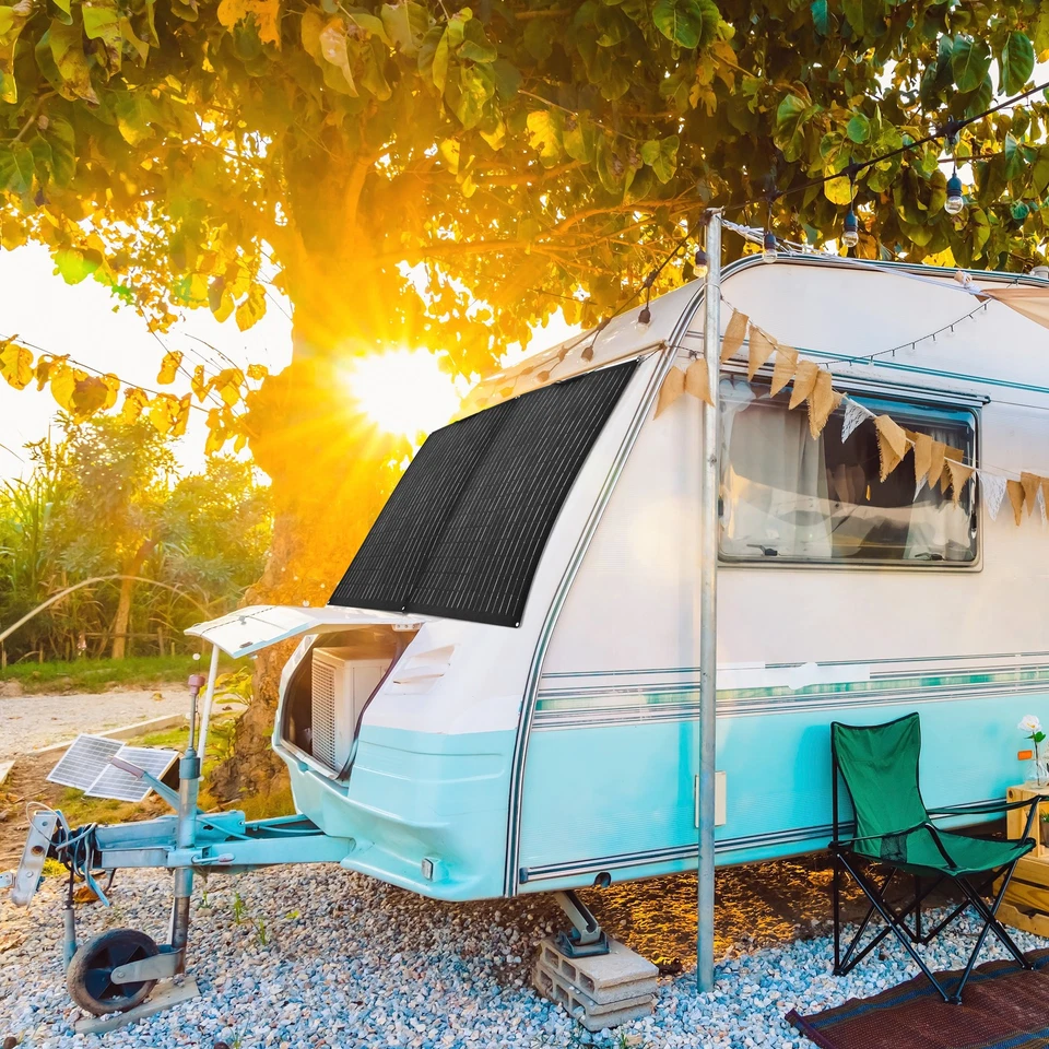 500W Flexible Full Black Solar Panel 12V Mono RV Caravan Camping Charging Power - image 3 of 4