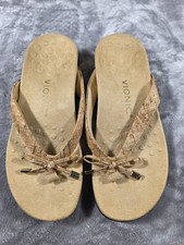 VIONIC Women's Bella Cork/Gold Leather Orthopedic Sandals US Size 6 NWOB