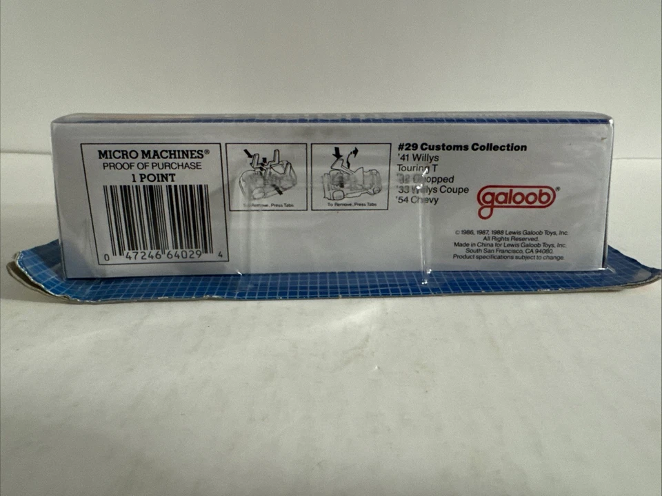 Customs #29 Micro Machines 1988 Ultra Fast Willys Chopped Chevy Vintage New - Image 3 of 4