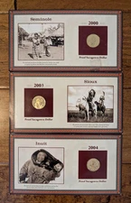 3 Proofs 2000 03 04 Sacagawea Dollar Coin Intuit Sioux Seminole History On Cards
