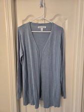 Heather Blue cardigan  women's L  button free  Amazon Essentials