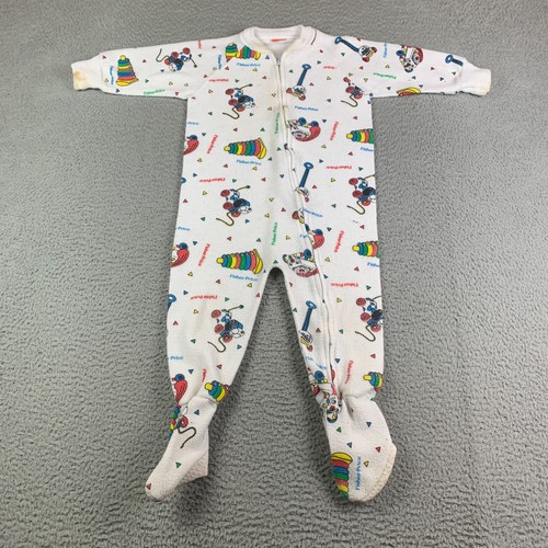 Vintage Fisher Price Pajamas Size 4T Kidswear Toys Print Sleeper Footie Footed