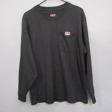 Ben Davis Mens Long Sleeve T Shirt M Black Pocket Workwear Pullover Tee