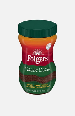 Folgers Classic Decaf Instant Coffee - 8 .Ounce Jar.