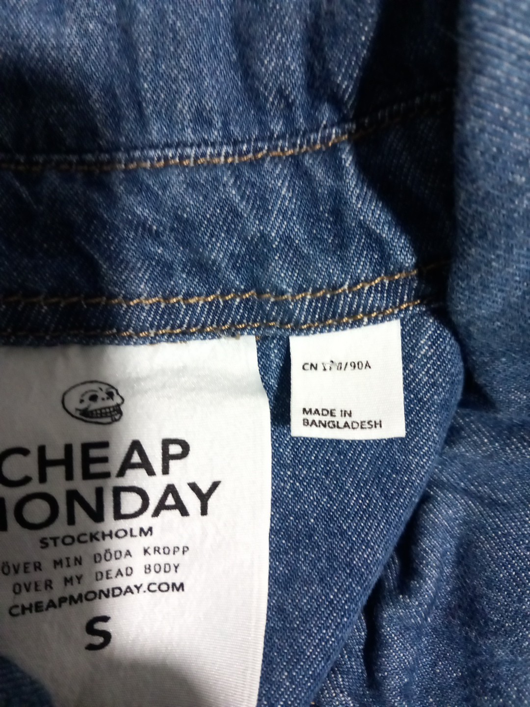 Men's Cheap Monday Stockholm Blue Denim Shirt Size Small VGC image 3
