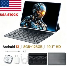 10.1 inch Android Tablet Android 8GB RAM 128GB ROM Bluetooth with Keyboard Set