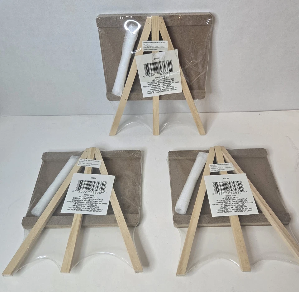 Mini Wooden Easel Chalkboard Table Top Wedding Party 5.5x7in  Chalkboard New 3pc - Image 3 of 4