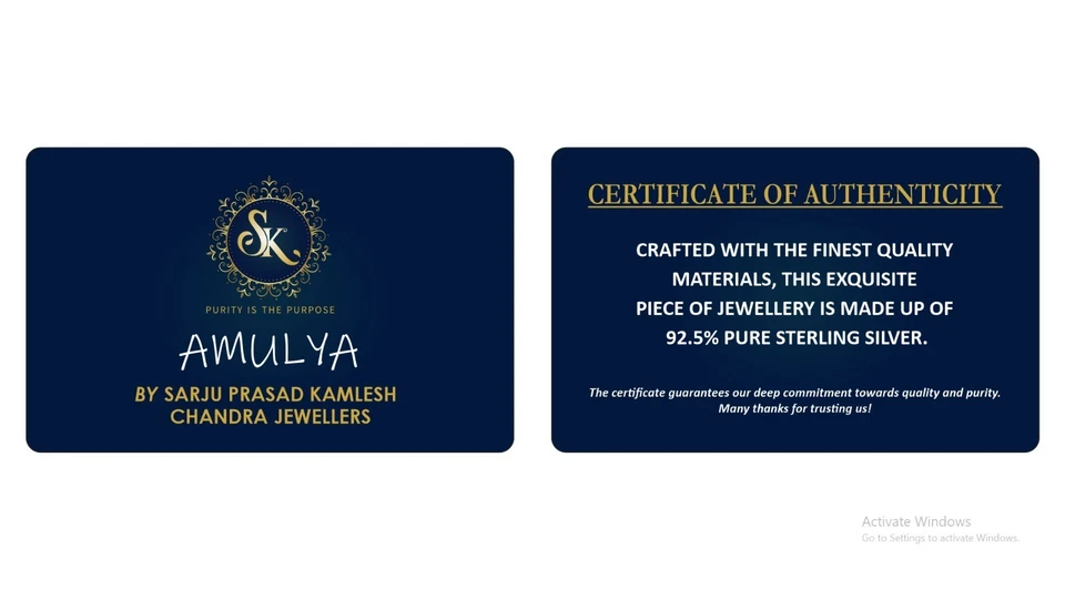 92.5 Sterling Silver Rs 500 Currency Note Old Indian 6.5x2.5in Shagun Gift Pack - Image 3 of 4