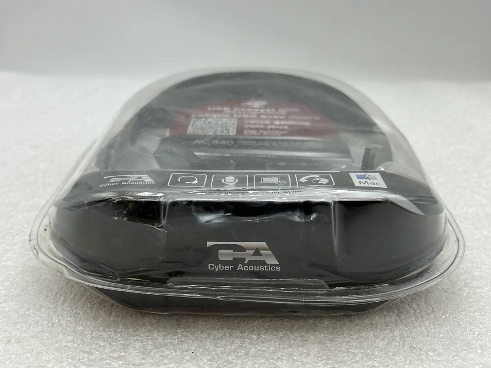 NEW Cyber Acoustics AC-840 USB Mono Internet Communications Headset w/ Boom Mic - Image 2 of 4