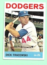 (1) DICK TRACEWSKI   1964 TOPPS # 154 DODGERS ROOKIE  NM  CARD (N0851)