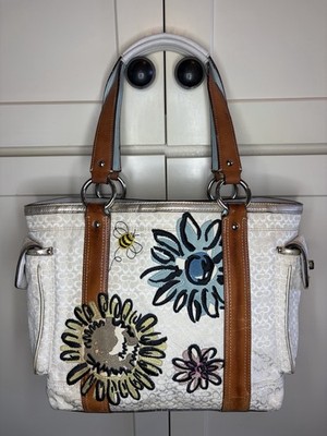 Coach Signature Floral & Bumble Bee Bag limited Edition Satchel Tote F10870