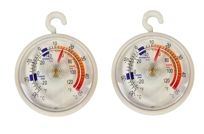 2 Stück Kühlschrank Gefrierschrank Thermometer ETI Messuhr Temperaturanzeige hängend